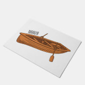 Rowboat cartoon illustration ドアマット (アングル)