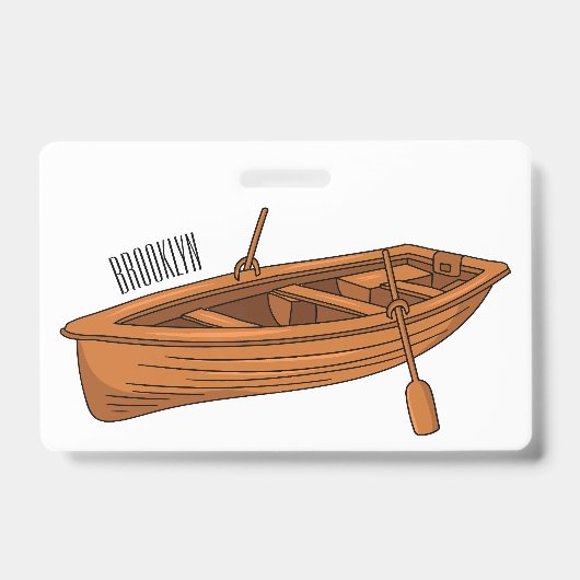 Rowboat cartoon illustration バッジ (正面)