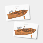Rowboat cartoon illustration バッジ (正面＆裏面)