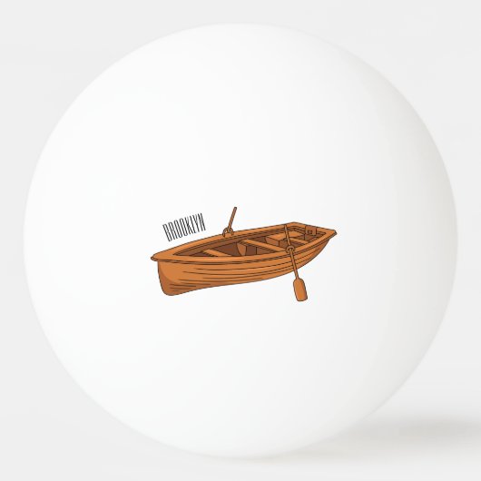 Rowboat cartoon illustration 卓球ボール (正面)