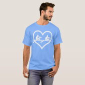 Rowboat Rower Rowing Heart Rudder Sports gift Tシャツ (正面フル)