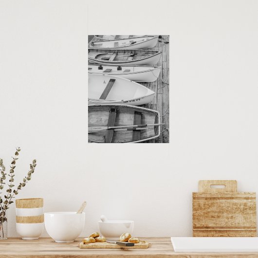 Rowboats Docked Classic Nautical ポスター (キッチン)
