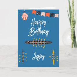 Rowing Birthday Cards Crew Sport Boat Rower Kayak カード