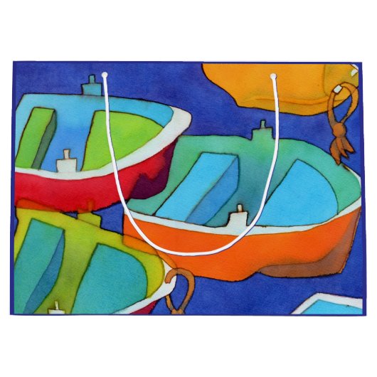 Rowing Boats Gift Bag - Large, Matte ラージペーパーバッグ (正面)