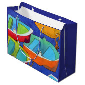 Rowing Boats Gift Bag - Large, Matte ラージペーパーバッグ (正面アングル)