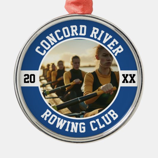 Rowing Crew Rower Team Club Boat Sports メタルオーナメント (正面)