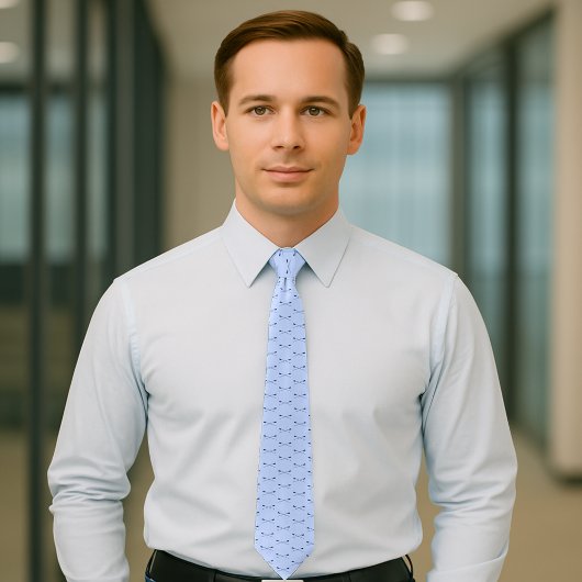 Rowing oars pattern blue ネクタイ