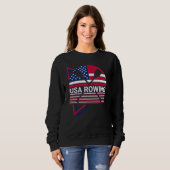Rowing Row Boat USA Flag Patriotic Usa Rowing スウェットシャツ (正面フル)
