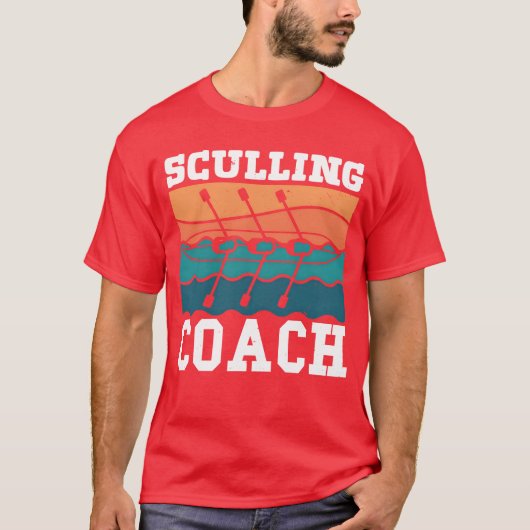 Rowing sculling coach rower rowing sports row retr tシャツ (正面)
