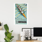 Rowing Team Matchbox Art Print, Lithuanian Vintage ポスター (ホームオフィス)