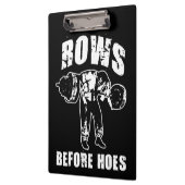 Rows Before Hoes - Barbellおもしろい Rowトレーニング クリップボード (左)