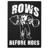 Rows Before Hoes - Barbellおもしろい Rowトレーニング クリップボード (裏面)