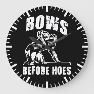 Rows Before Hoes - Dumbellおもしろい Rowトレーニング ラージ壁時計