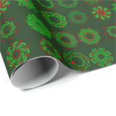 Rows of Wreaths Holiday Wrapping Paper ラッピングペーパー (ロールコーナー)
