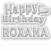 Roxana Happy Birthday silver Aufkleber Sticker シール (正面)