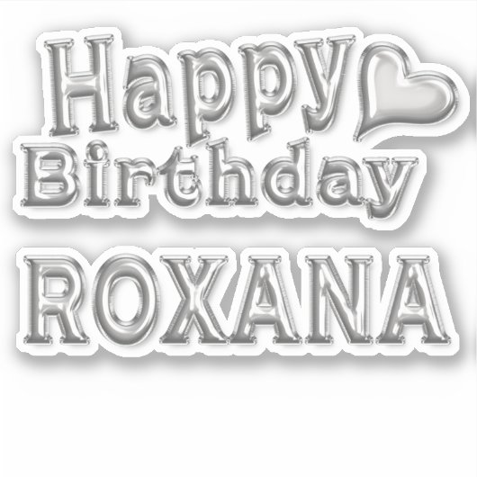 Roxana Happy Birthday silver Aufkleber Sticker シール (正面)