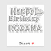 Roxana Happy Birthday silver Aufkleber Sticker シール (シート)