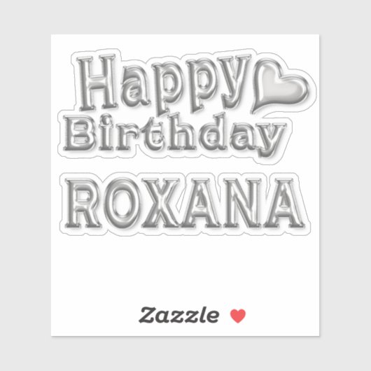 Roxana Happy Birthday silver Aufkleber Sticker シール (シート)