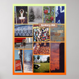 Roxbury, MA photo collage ポスター