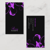 Roxyの311番の無地のな紫色および黒い 名刺 (正面/裏面)