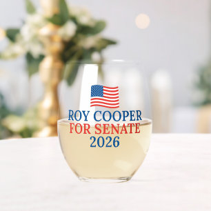 Roy Cooper 上院議員 2026年選挙パーティー ステムなしワイングラス