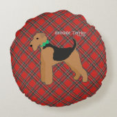 Roy Mocchi Bruno♥Round Pillow Red Airedale Terrier ラウンドクッション (裏面)