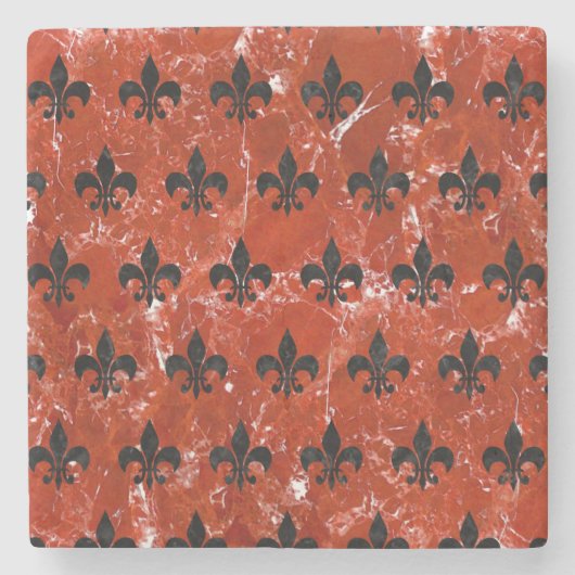 ROYAL1黒い大理石及び赤い大理石 ストーンコースター (正面)