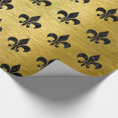 ROYAL1黒い大理石及び金ゴールドによってブラシをかけられる金属 ラッピングペーパー (角)