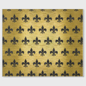 ROYAL1黒い大理石及び金ゴールドによってブラシをかけられる金属 ラッピングペーパー (フラット)