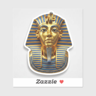Royal 3D Golden Pharaoh Mask Die-Cut Sticker ملصق シール