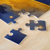 Royal Abstract Fantasy Castle Watercolor Throw Pil ジグソーパズル (側面)