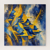 Royal Abstract Fantasy Castle Watercolor Throw Pil ジグソーパズル (横)