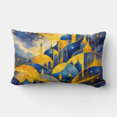 Royal Abstract Fantasy Castle Watercolor Throw Pil ランバークッション (裏面)