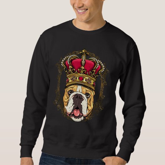 Royal American Bulldog King Queen Princess Dog Bul スウェットシャツ (正面)