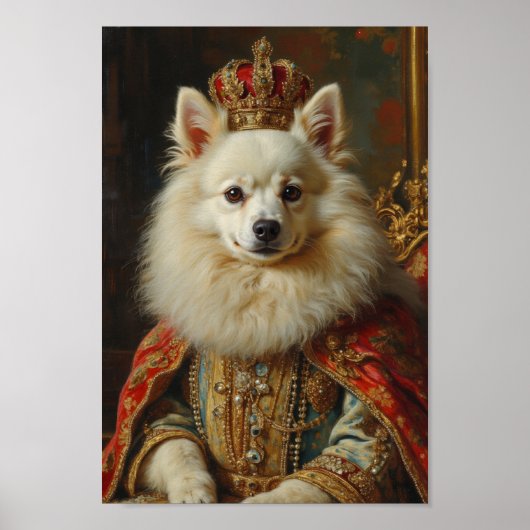Royal American Eskimo Dog Portrait ポスター (正面)