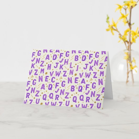 Royal Amethyst Artisan Alphabet カード (黄色い花)