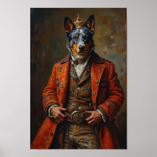 Royal Australian Cattle Dog Portrait ポスター (正面)