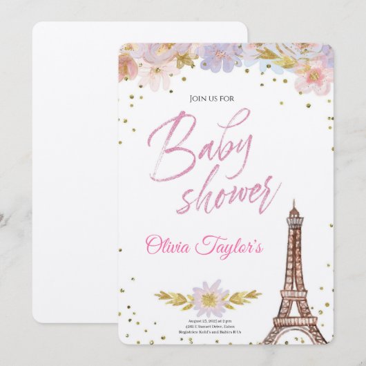 Royal Baby Shower in the Dream Castle 招待状 (正面/裏面)