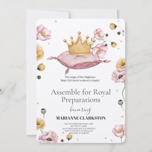 Royal Baby Shower in the Dream Castle 招待状 (正面)