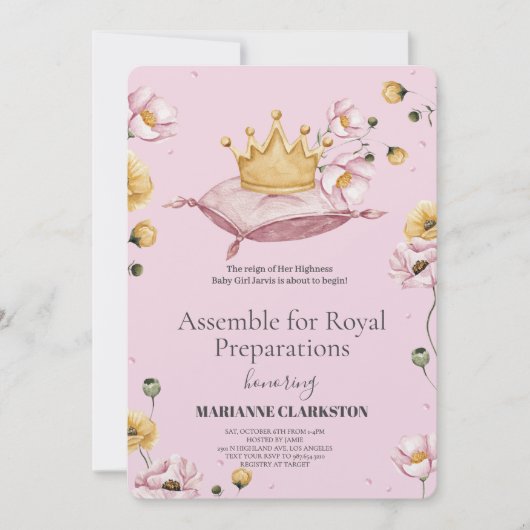 Royal Baby Shower in the Dream Castle 招待状 (正面)