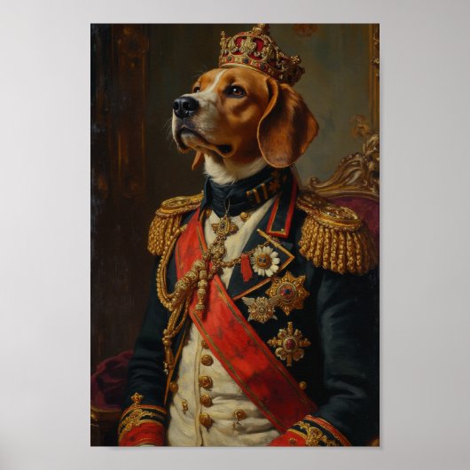 Royal Beagle Portrait ポスター (正面)