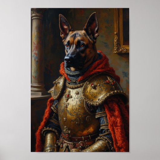 Royal Belgian Malinois Portrait ポスター (正面)