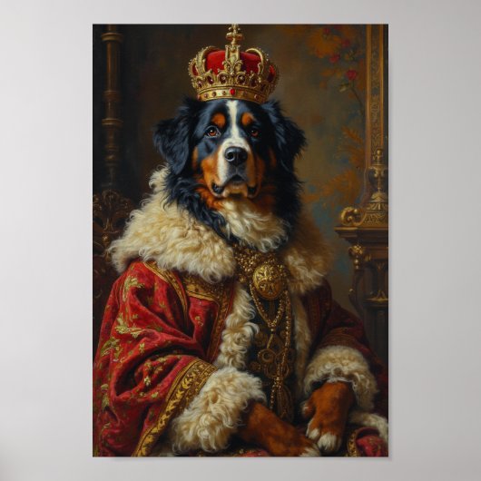 Royal Bernese Mountain Dog Portrait ポスター (正面)