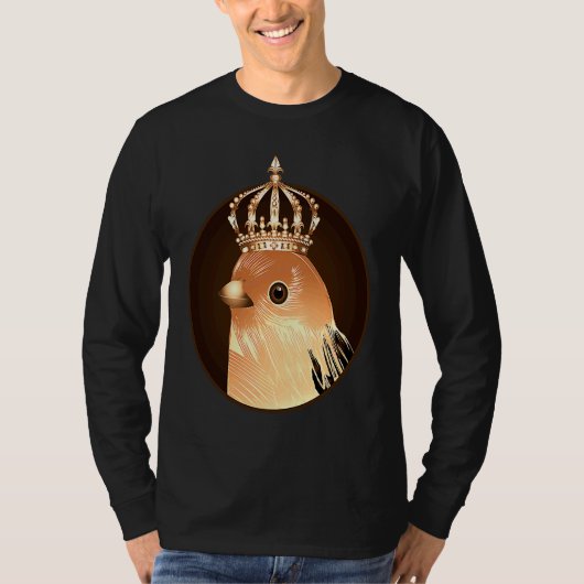Royal bird as portrait with golden crown 1 tシャツ (正面)