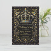 Royal Birthday Party Crown Ornate Invitation 招待状 (スタンド正面)