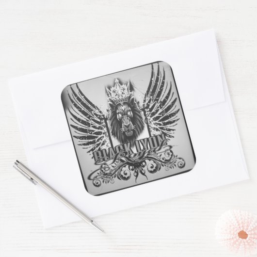 Royal black Lyon  スクエアシール (封筒)