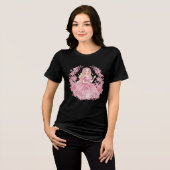Royal Bloom Pink Floral Women's Graphic Tee トライブレンドＴシャツ (正面全面)