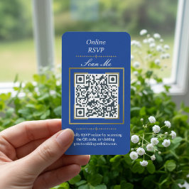 Royal Blue | 写真オンラインRSVP QRコード ウェディング エンクロージャーカード