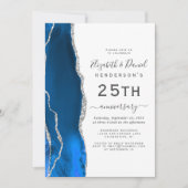 Royal Blue Agate Silver 25th Anniversary 招待状 (正面)