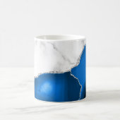 Royal Blue Agate Silver Glitter White Marble  コーヒーマグカップ (中央)